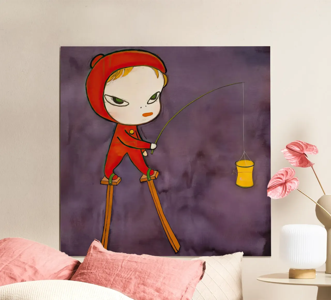 Yoshitomo Nara La notte più lunga poster con telaio in plastica da mix mate