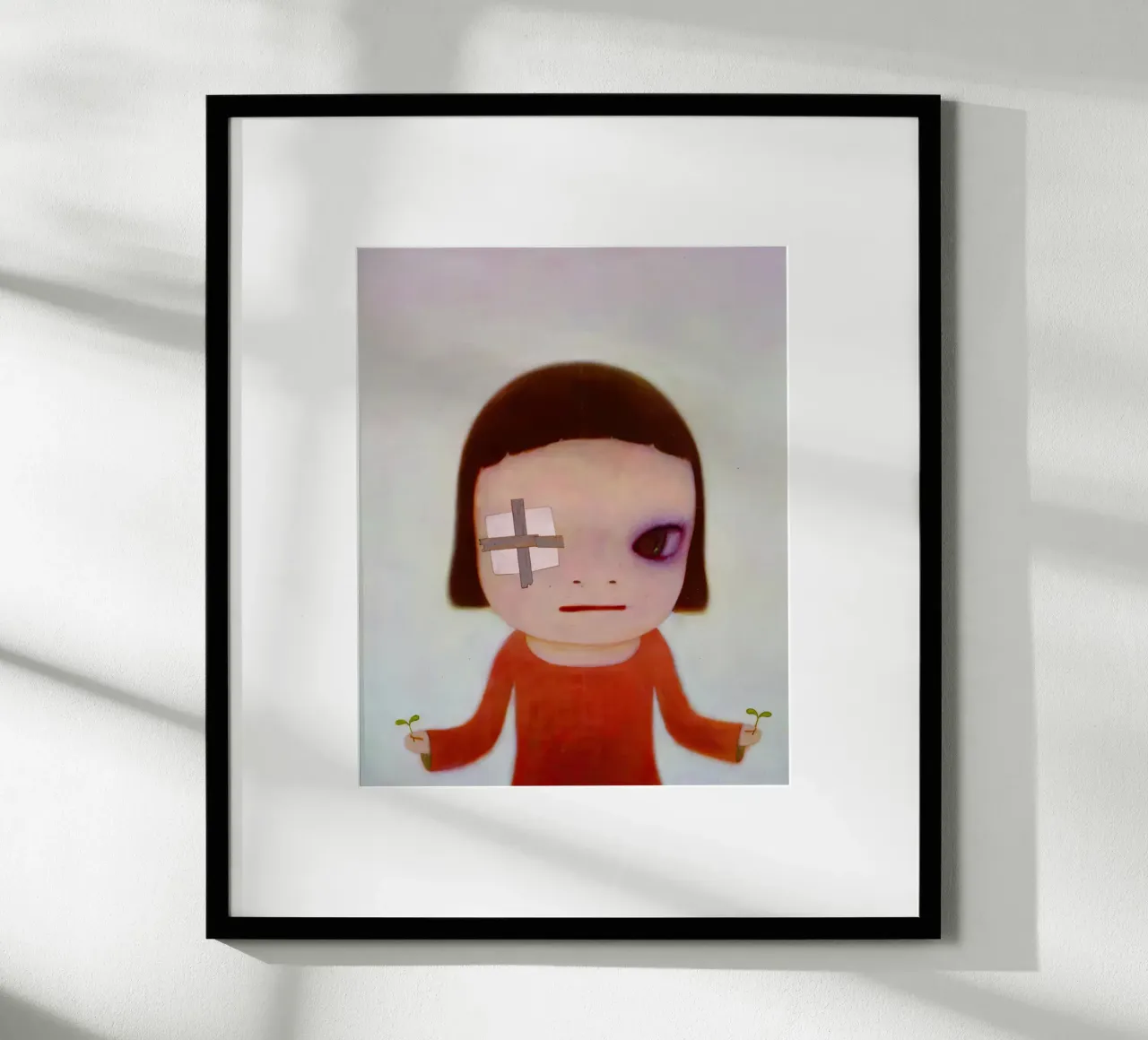Yoshitomo Nara-Ambasciatore del germoglio poster con telaio in legno da mix mate