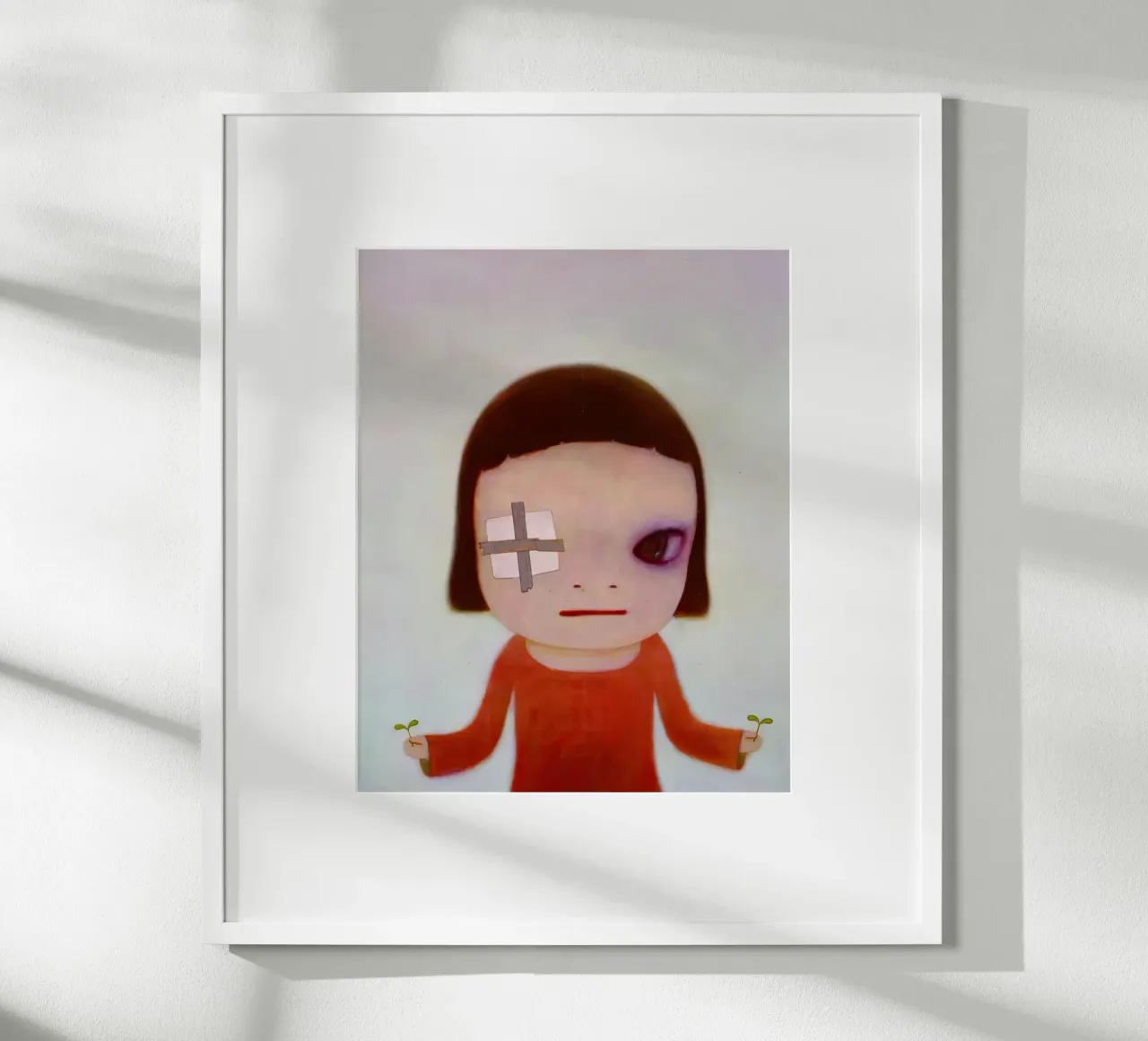 Yoshitomo Nara-Ambasciatore del germoglio poster con telaio in legno da mix mate