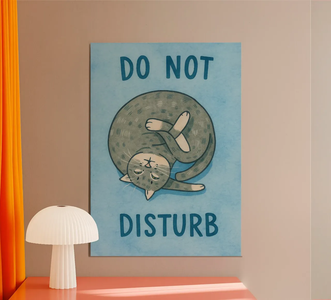 do not disturb funny cat poster with plastic frame by wadasx