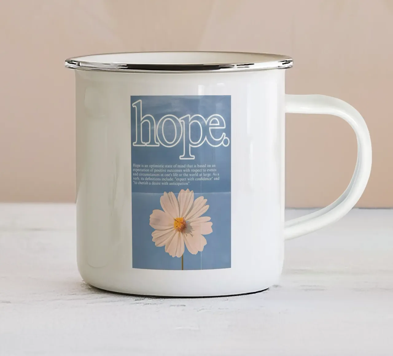 hope tazza in smalto da Type & Tape
