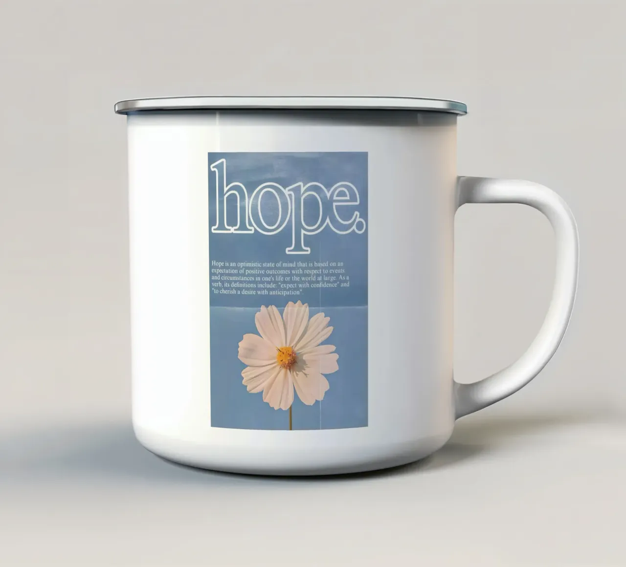 hope tazza in smalto da Type & Tape