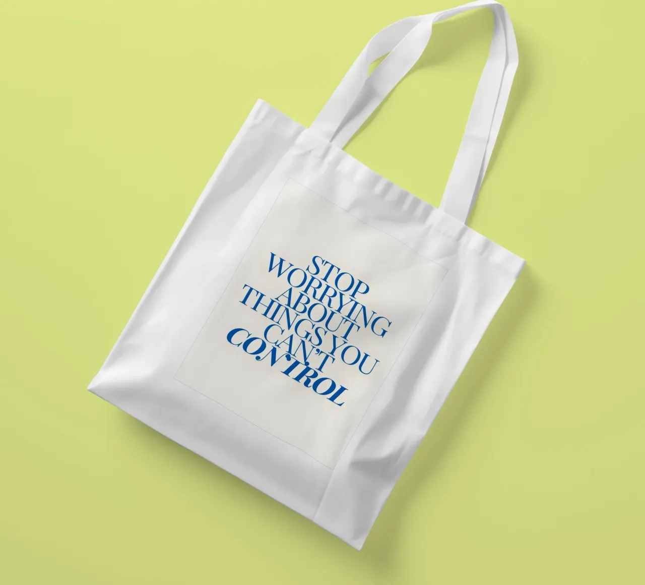 Stop worrying about things you control borsa in juta da Type & Tape
