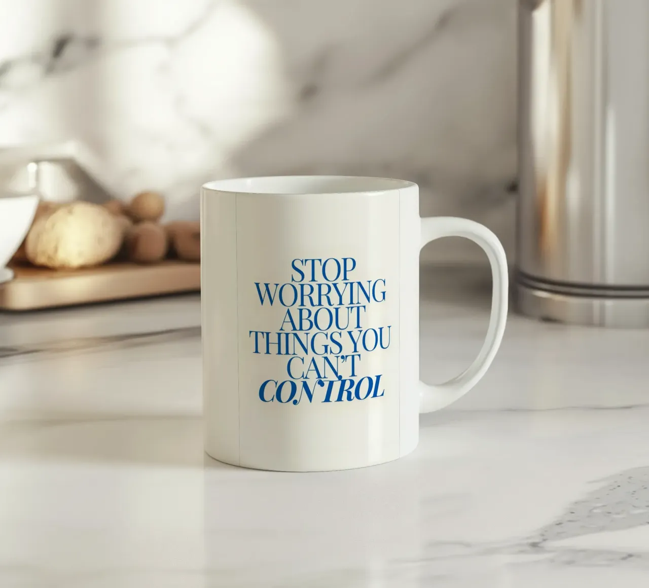 Stop worrying about things you control tazza in ceramica da Type & Tape