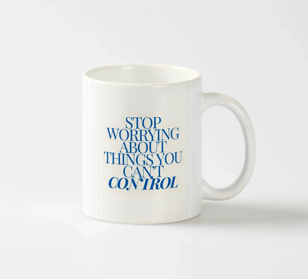 Stop worrying about things you control tazza in ceramica da Type & Tape