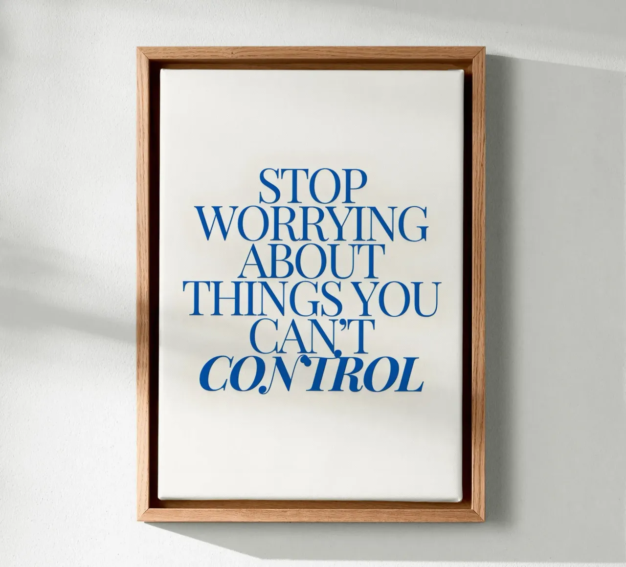 Stop worrying about things you control canvas met Baklijst van Type & Tape
