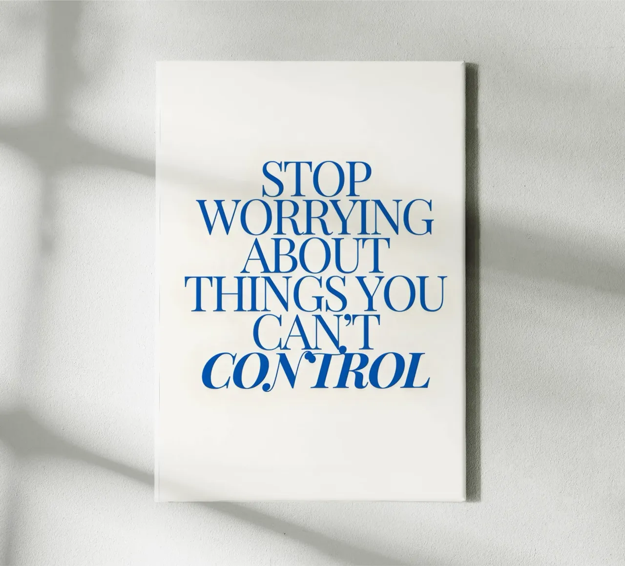 Stop worrying about things you control canvas met Baklijst van Type & Tape