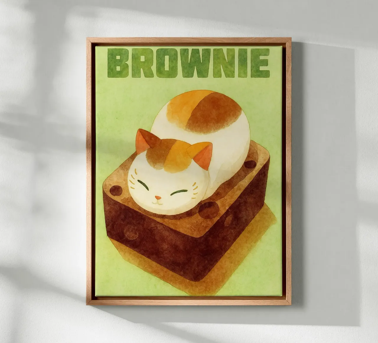 divertente gatto brownies tela con Cornice a cassetta da wadasx