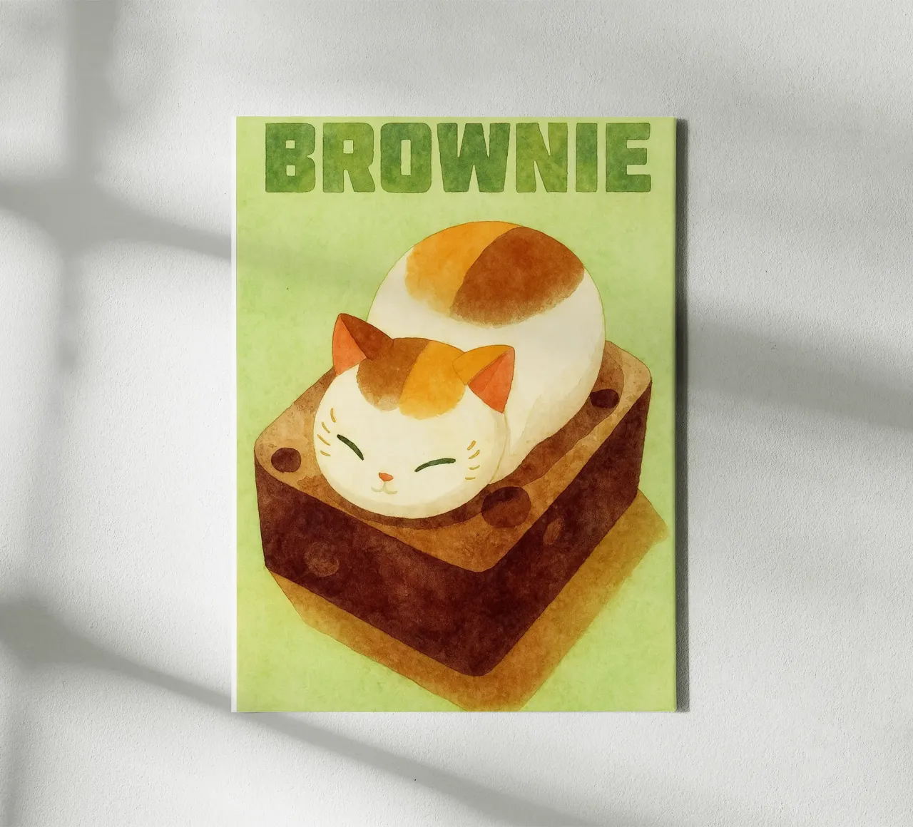 divertente gatto brownies tela con Cornice a cassetta da wadasx