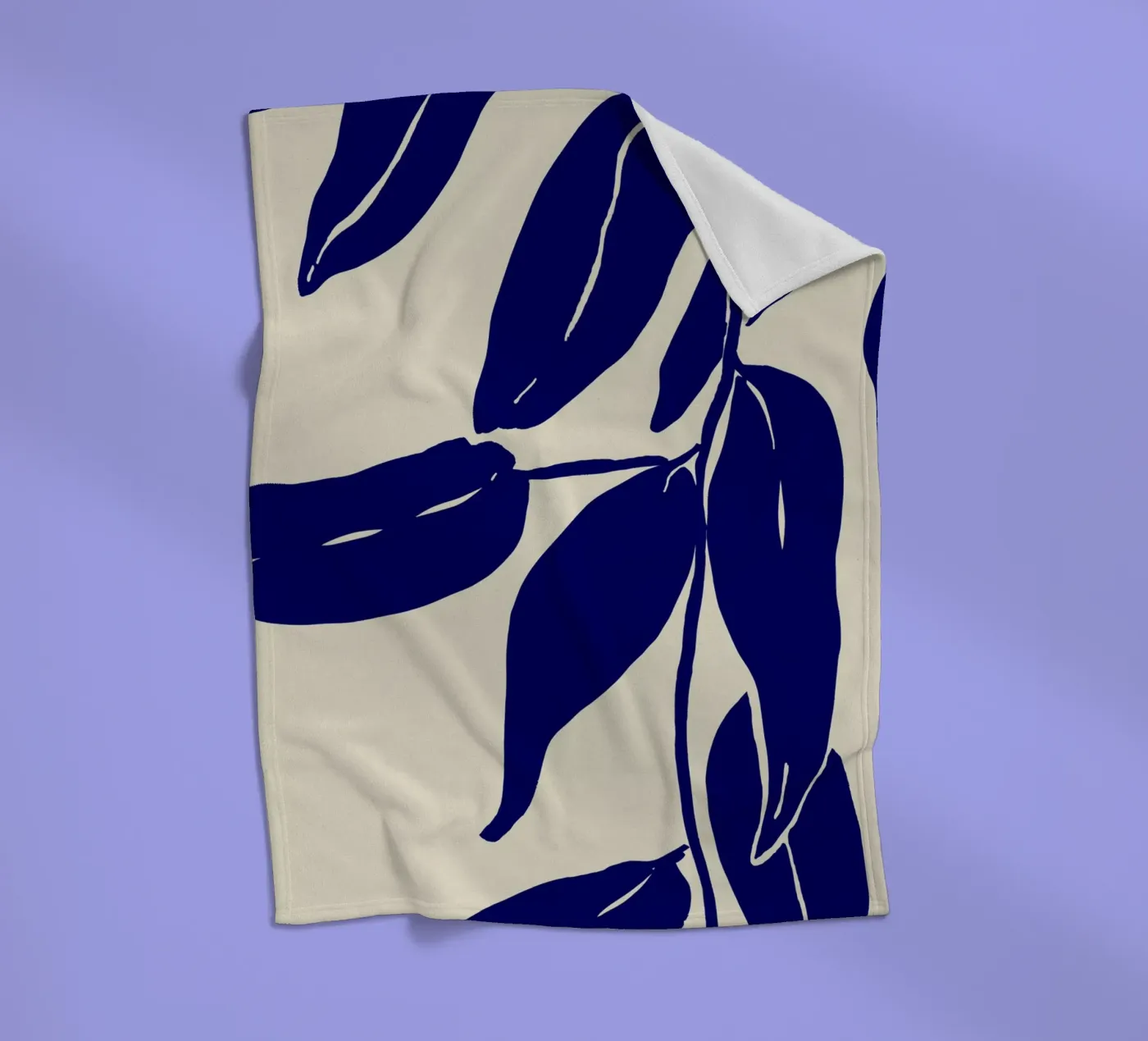 Blue Leafs Fleecedecke von treechild