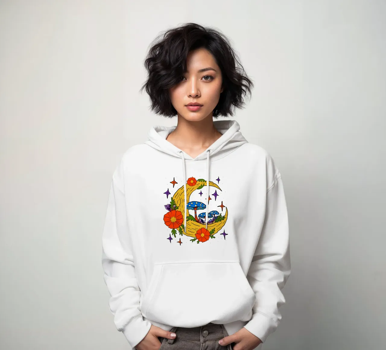 Moonbloom: Whispers of Enchantment felpa con cappuccio da TijanaArtStudio88