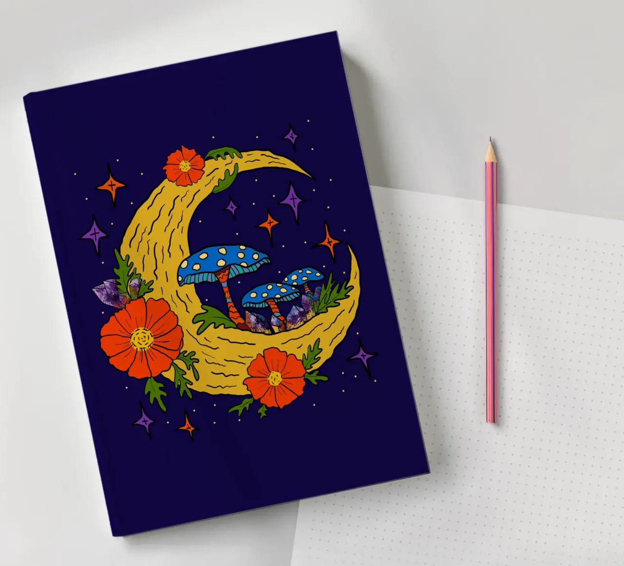 Moonbloom: Whispers of Enchantment notebook by TijanaArtStudio88