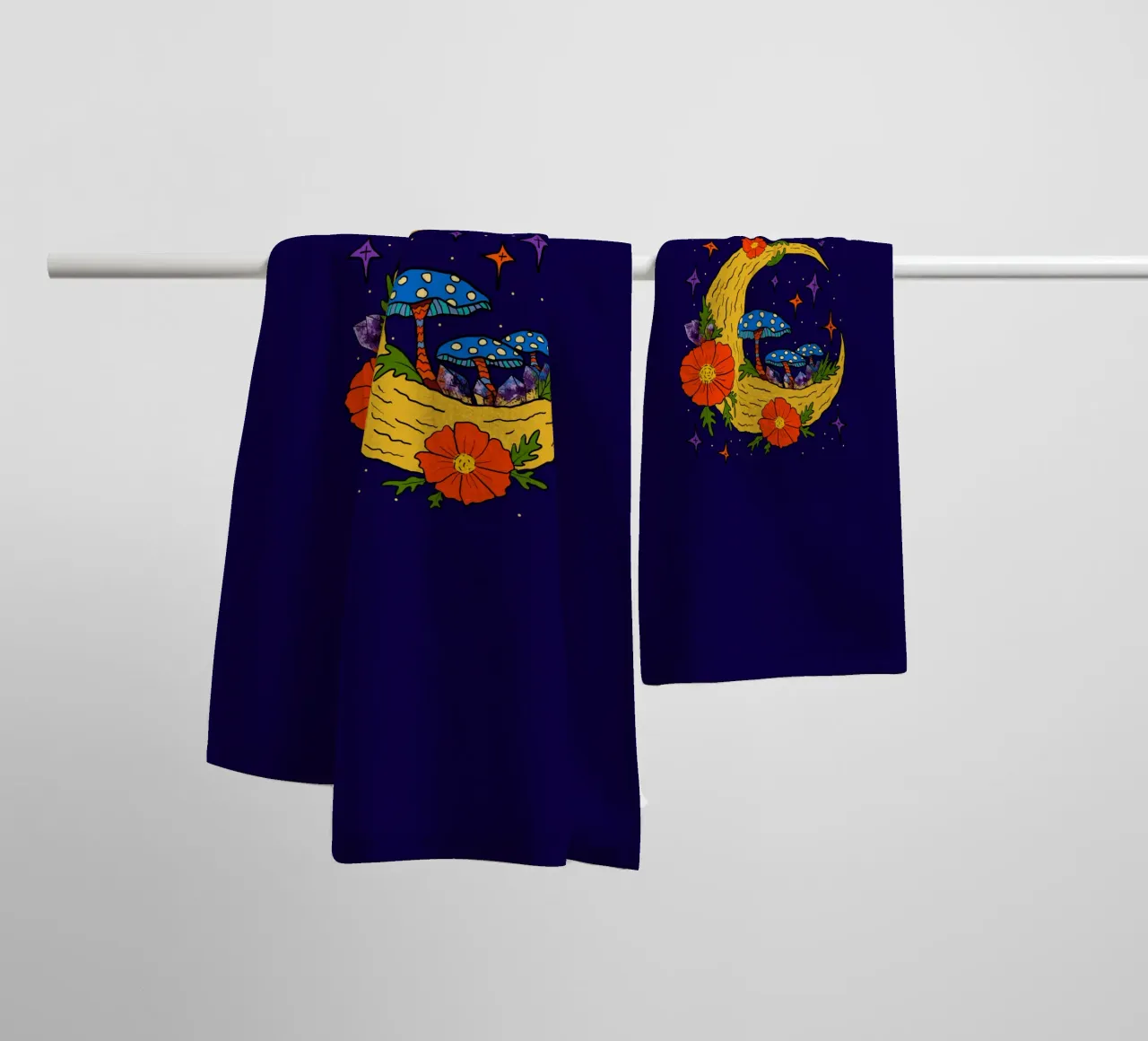 Moonbloom: Whispers of Enchantment towel by TijanaArtStudio88