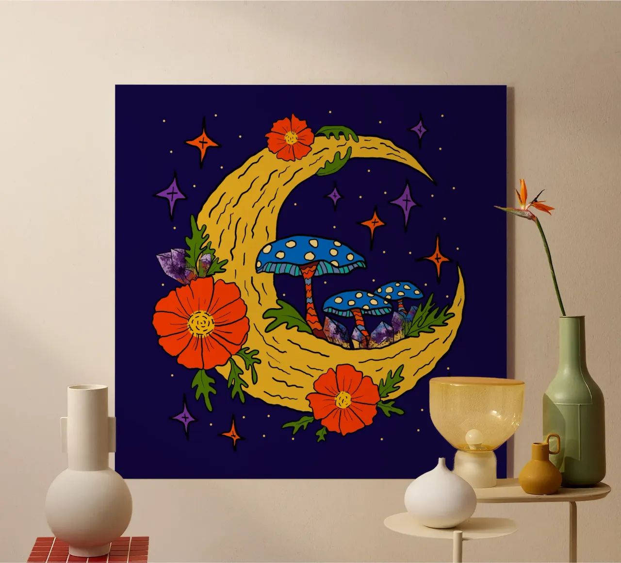 Moonbloom: Whispers of Enchantment plexiglass da TijanaArtStudio88