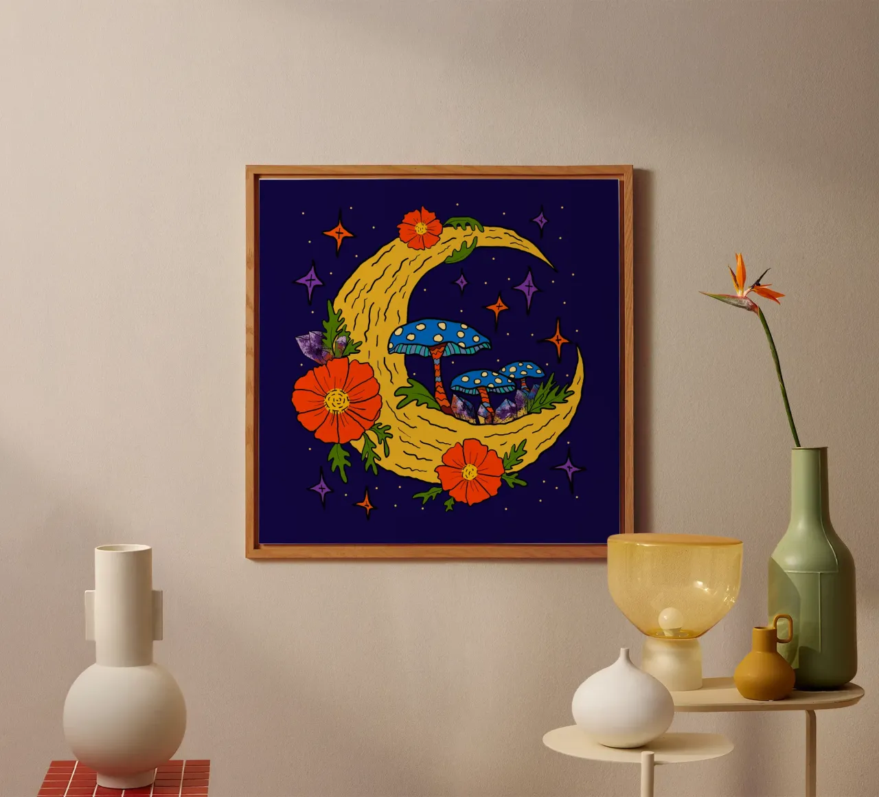 Moonbloom: Whispers of Enchantment alluminio dibond da TijanaArtStudio88