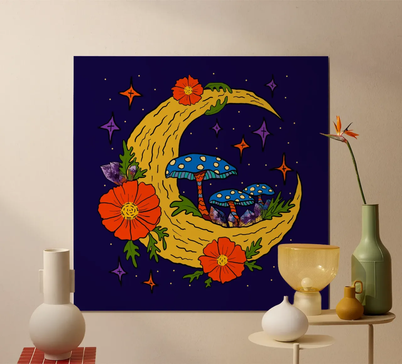Moonbloom: Whispers of Enchantment poster con telaio in plastica da TijanaArtStudio88