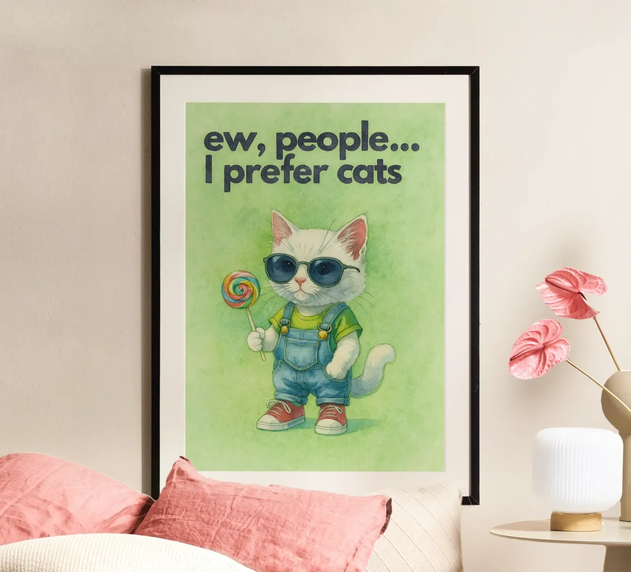 Divertente, preferisco i gatti poster da wadasx