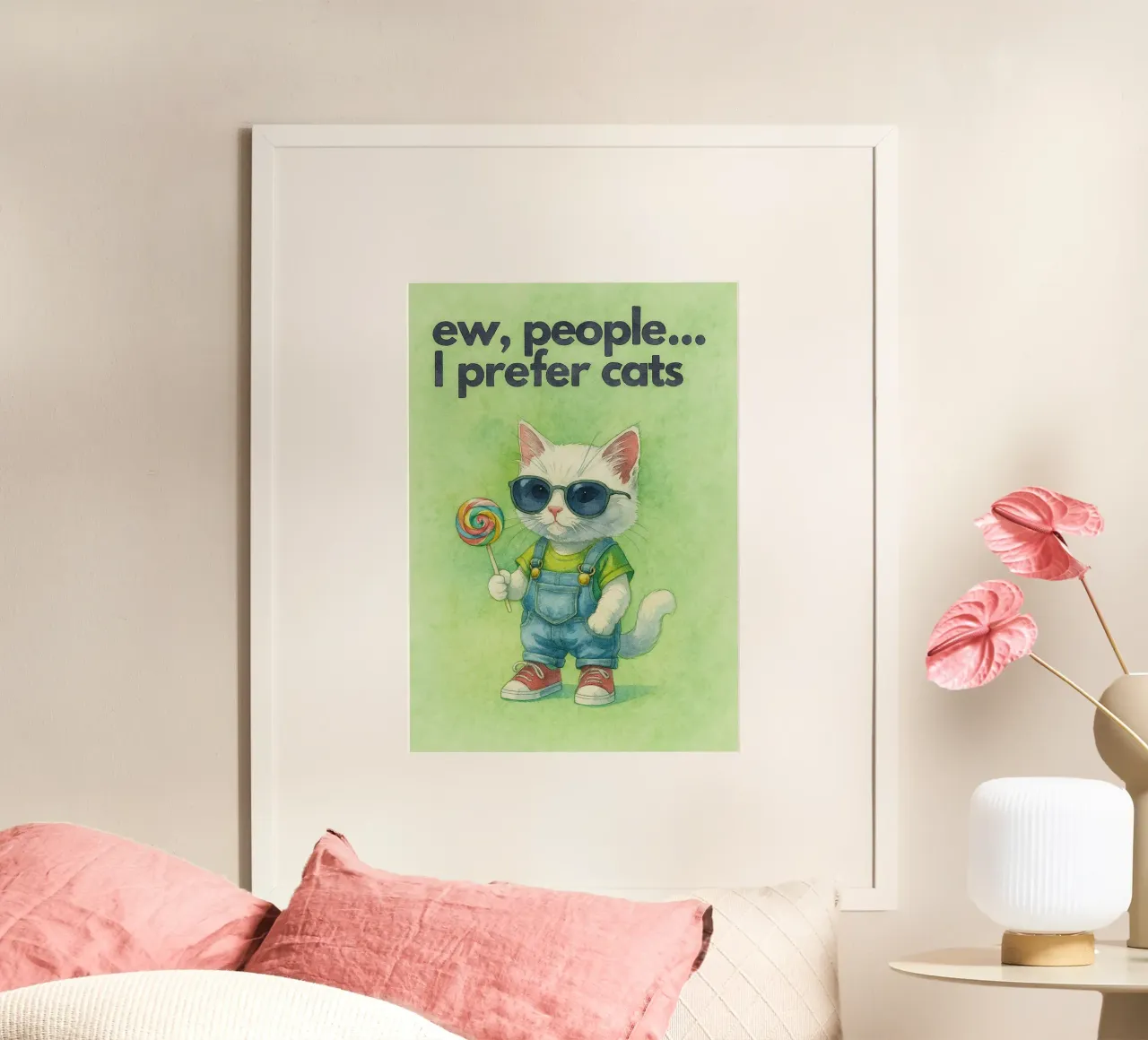 Divertente, preferisco i gatti poster da wadasx