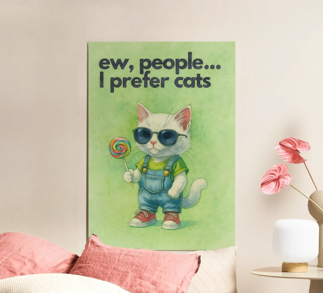 Divertente, preferisco i gatti poster da wadasx