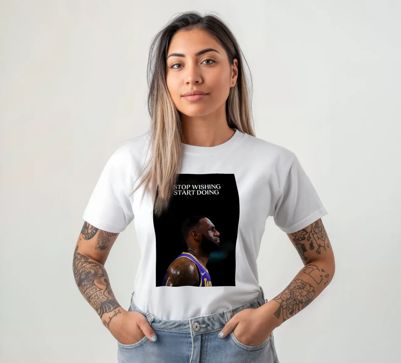 "Stop wishing, start doing." t-shirt da Type & Tape