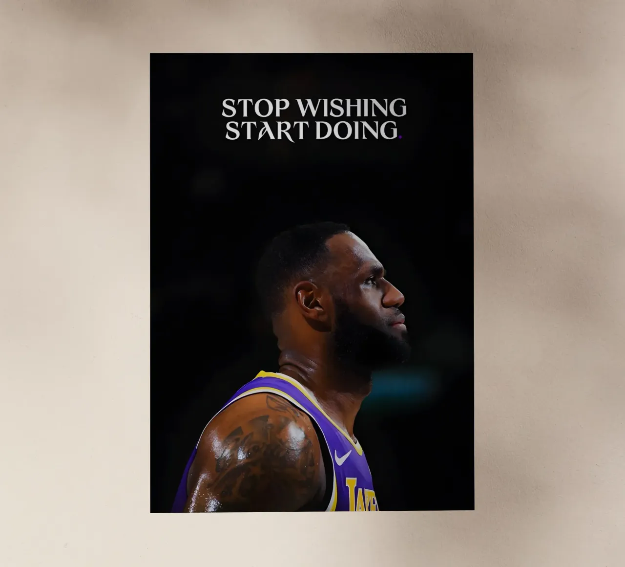 "Stop wishing, start doing." pellicola backlit da Type & Tape