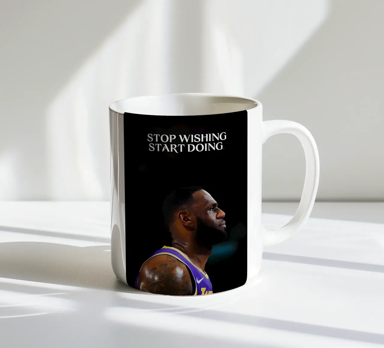 "Stop wishing, start doing." tazza in ceramica da Type & Tape