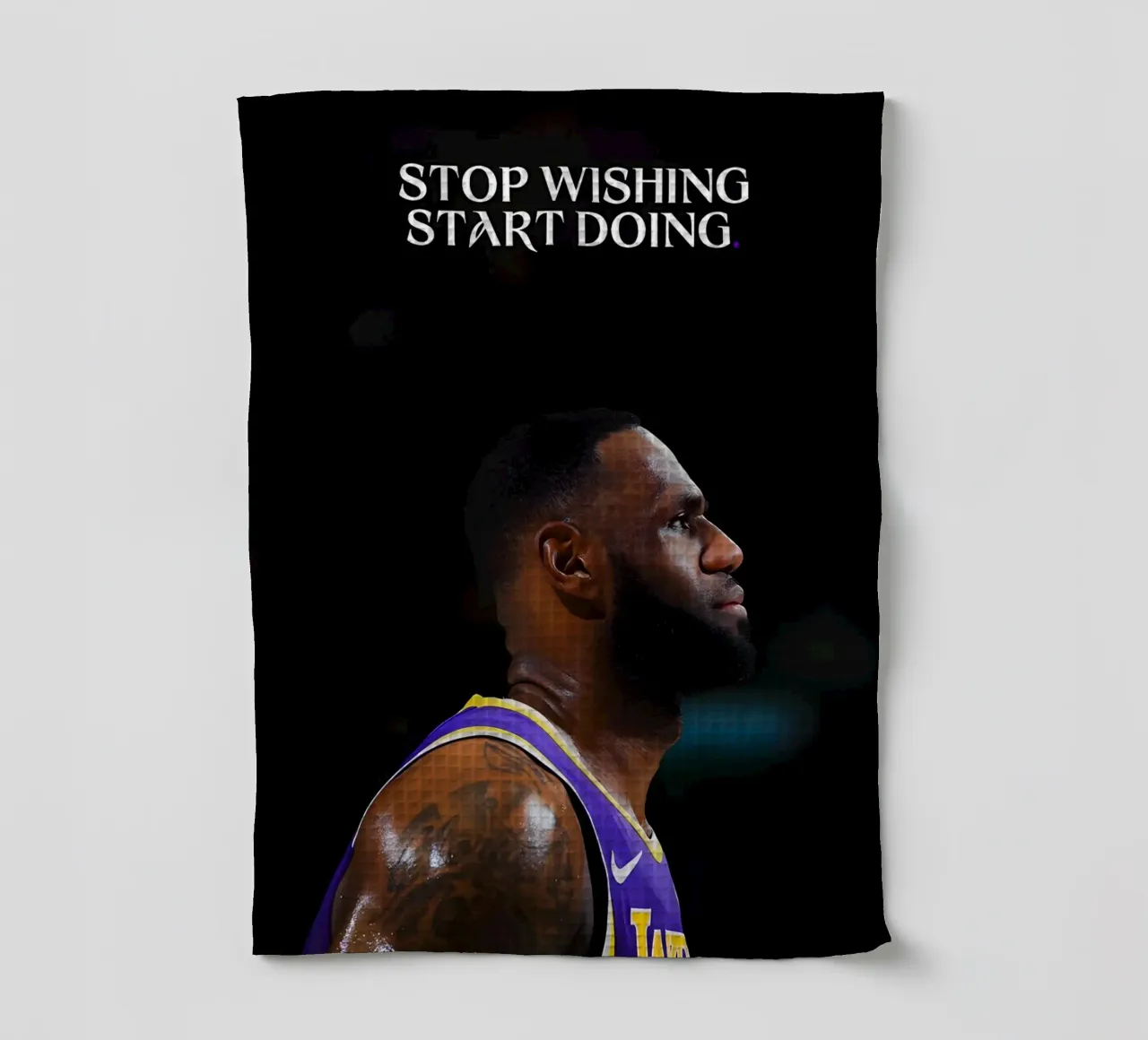 "Stop wishing, start doing." canovaccio da cucina da Type & Tape