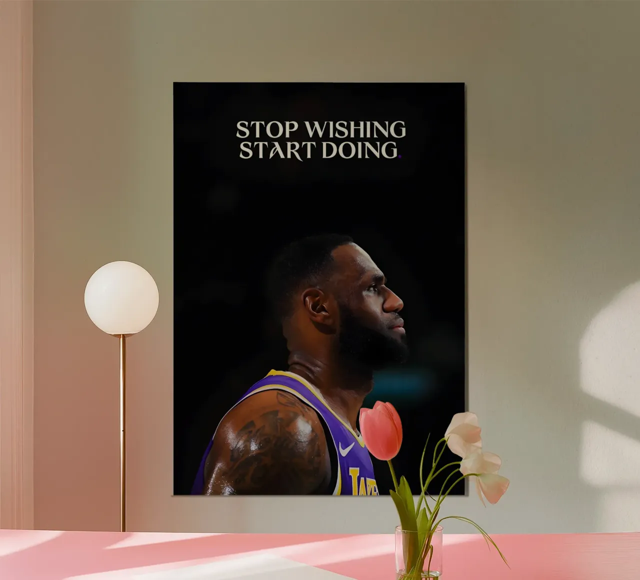 "Stop wishing, start doing." alluminio dibond da Type & Tape