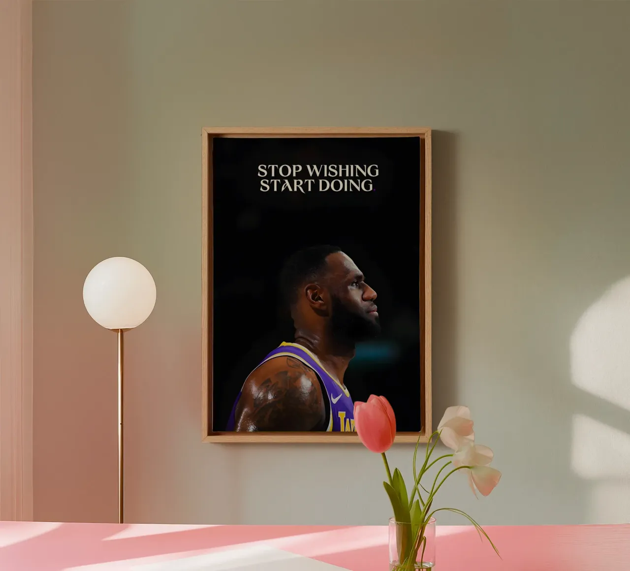 "Stop wishing, start doing." tela con Cornice a cassetta da Type & Tape
