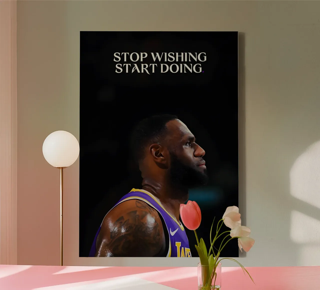 "Stop wishing, start doing." tela con Cornice a cassetta da Type & Tape