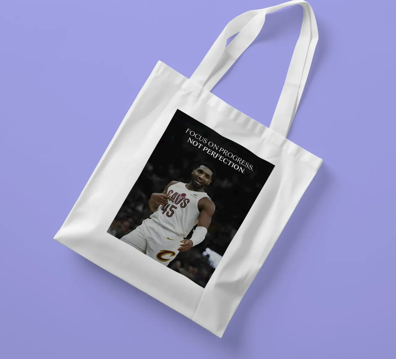 Focus on progress, not perfection. borsa in juta da Type & Tape