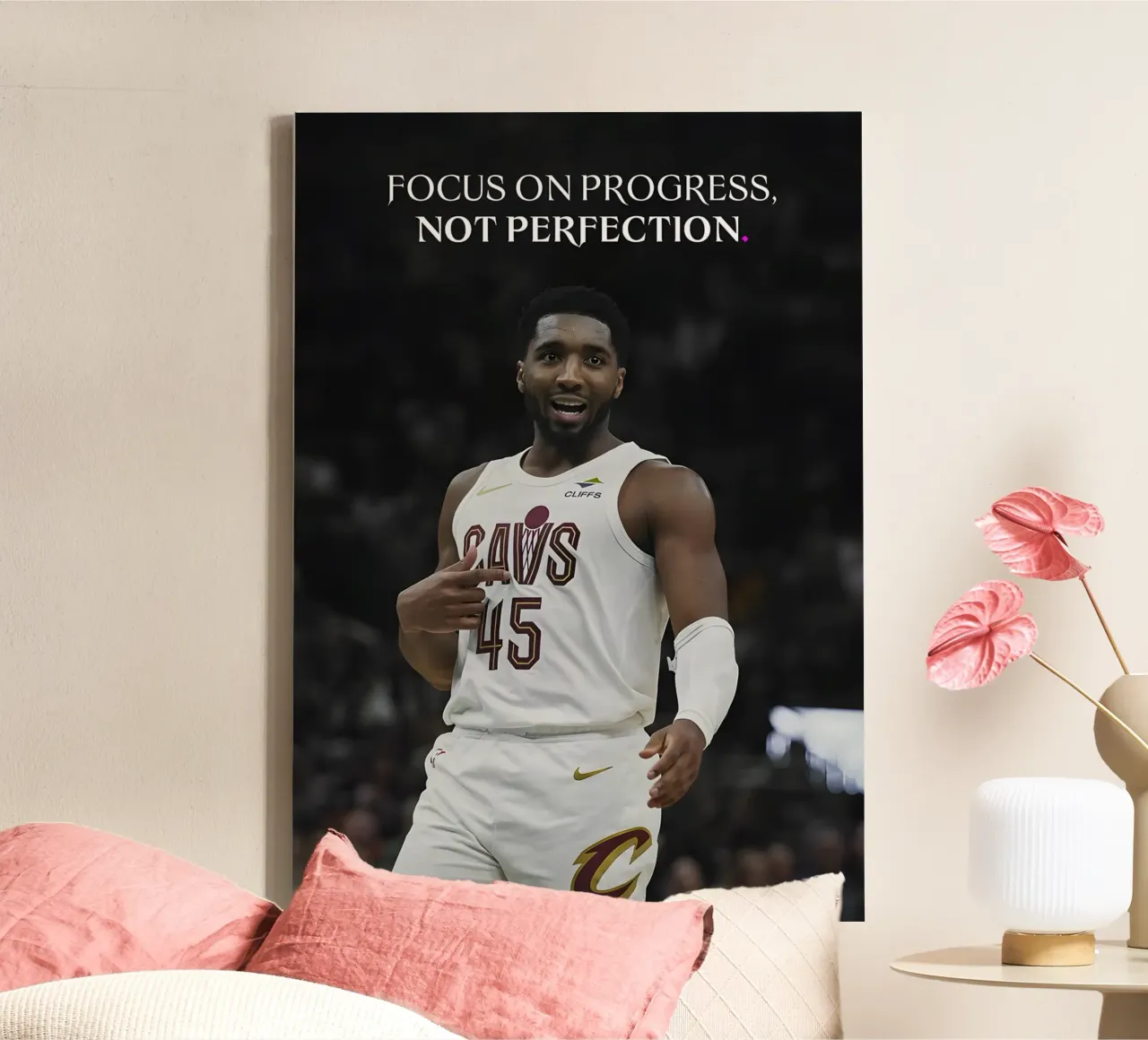 Focus on progress, not perfection. tela con Cornice a cassetta da Type & Tape