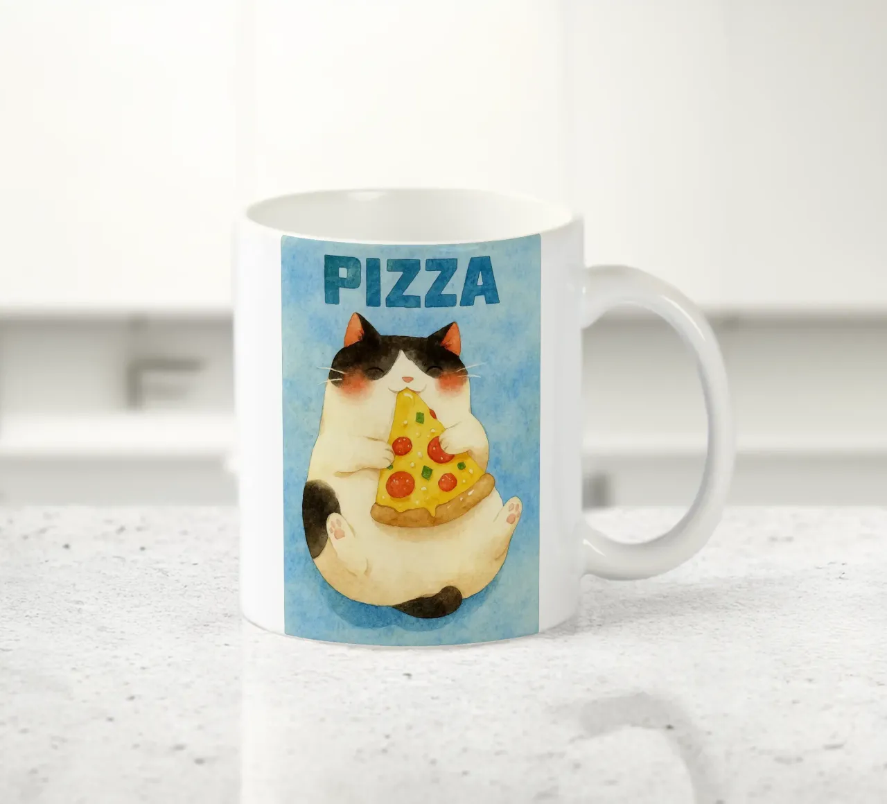 funny pizza cat tazza in ceramica da wadasx