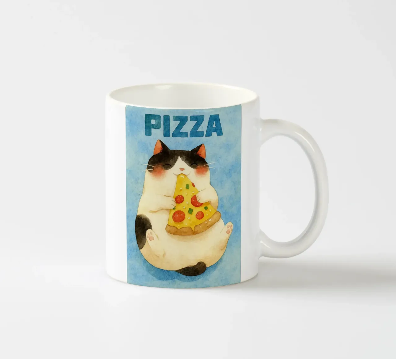 funny pizza cat tazza in ceramica da wadasx