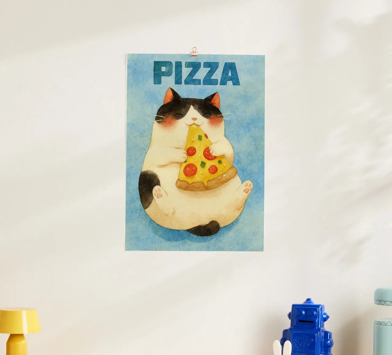 funny pizza cat poster da wadasx