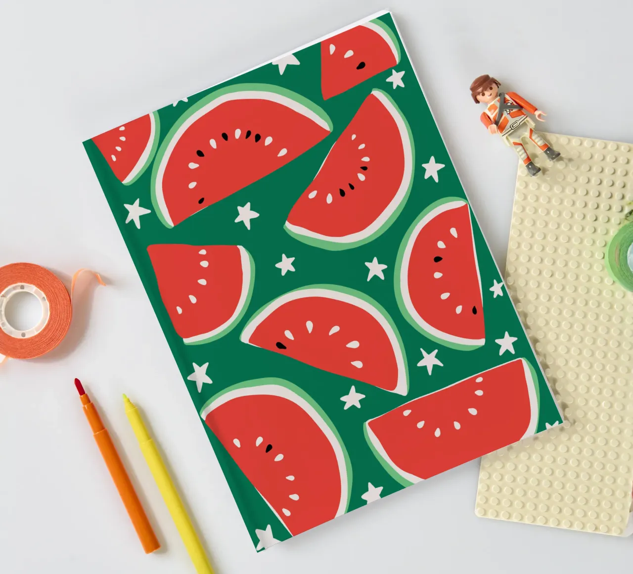 Twinkling watermelon slices notebook by TijanaArtStudio88