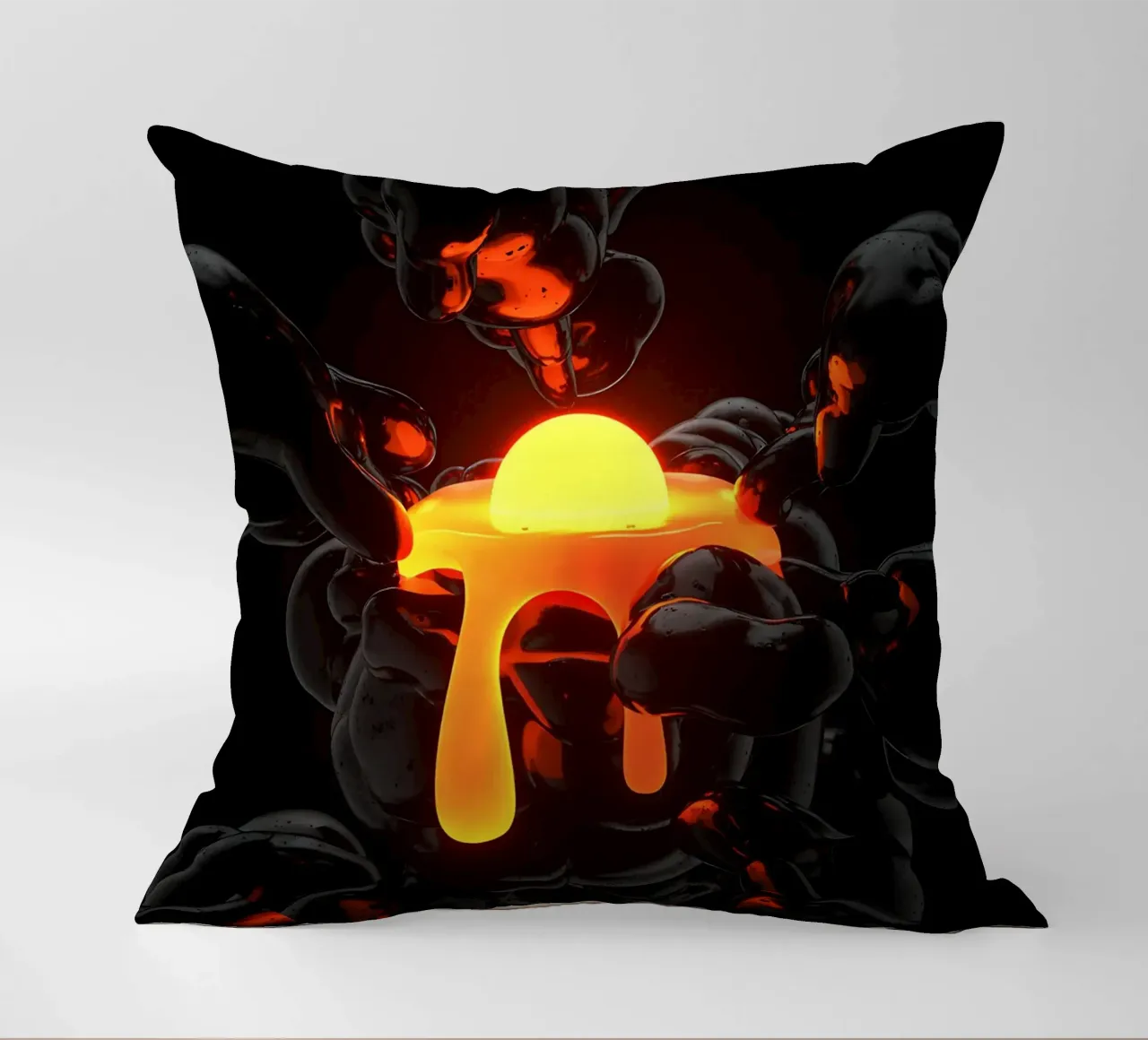 Incandescent Core and Energy Creation decorative cushion by Metallic Meltdown