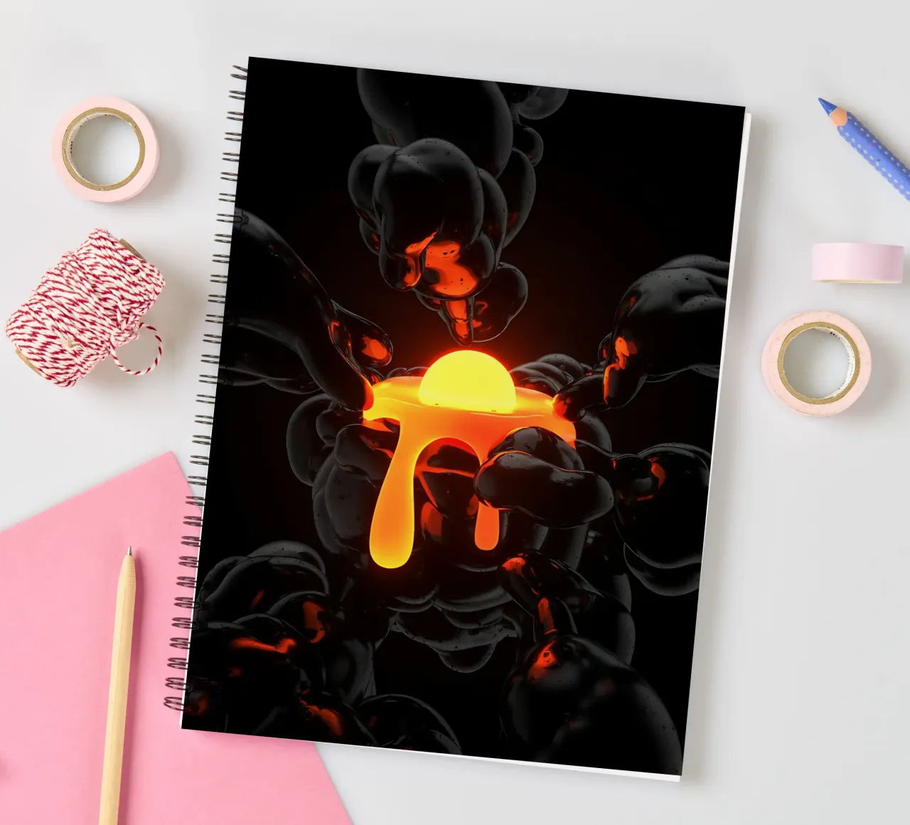 Incandescent Core and Energy Creation spiral notebook by Metallic Meltdown
