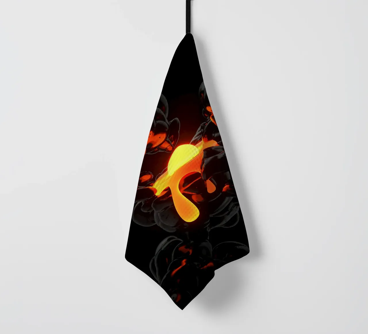 Incandescent Core and Energy Creation tea towel by Metallic Meltdown