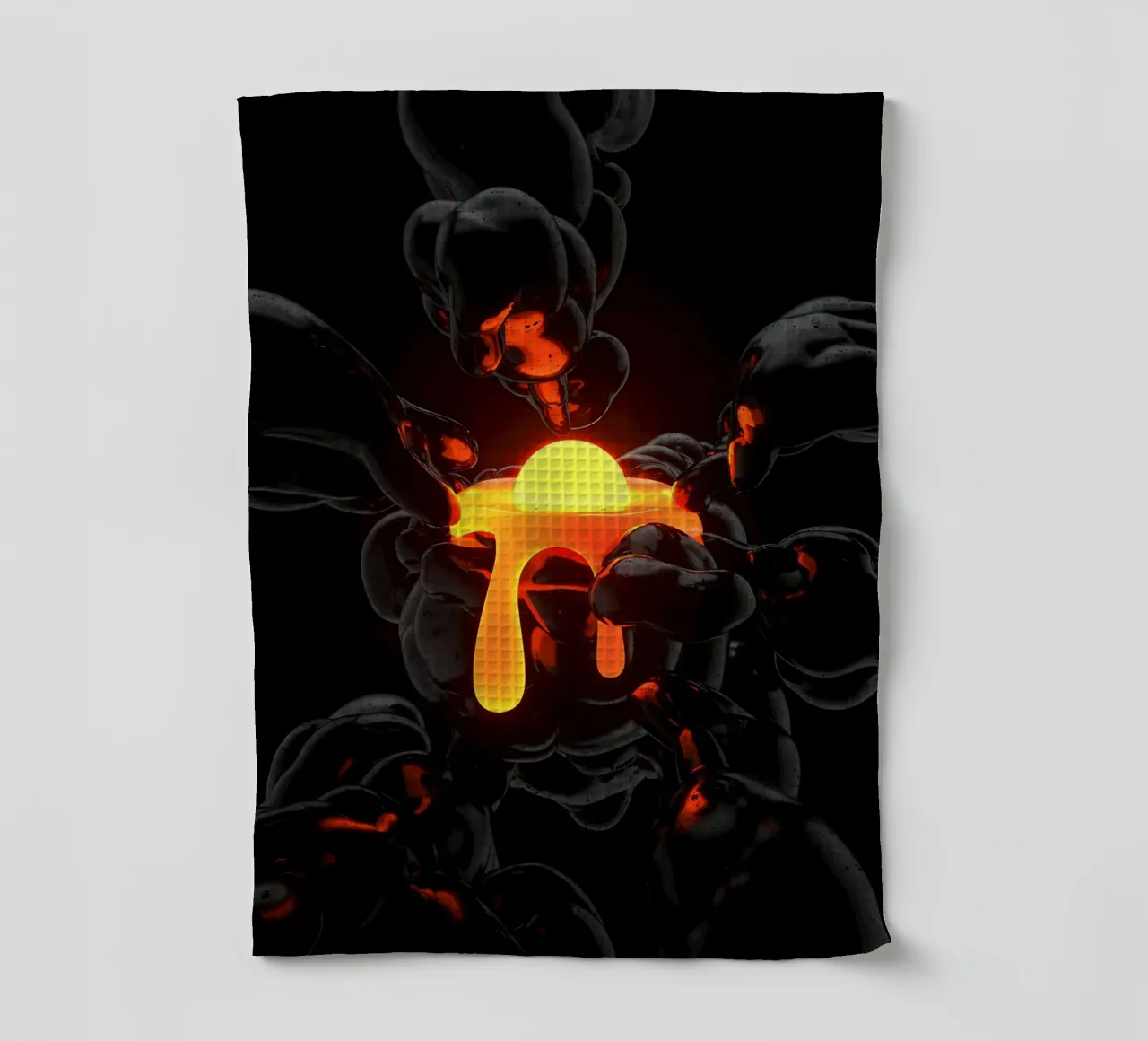 Incandescent Core and Energy Creation tea towel by Metallic Meltdown