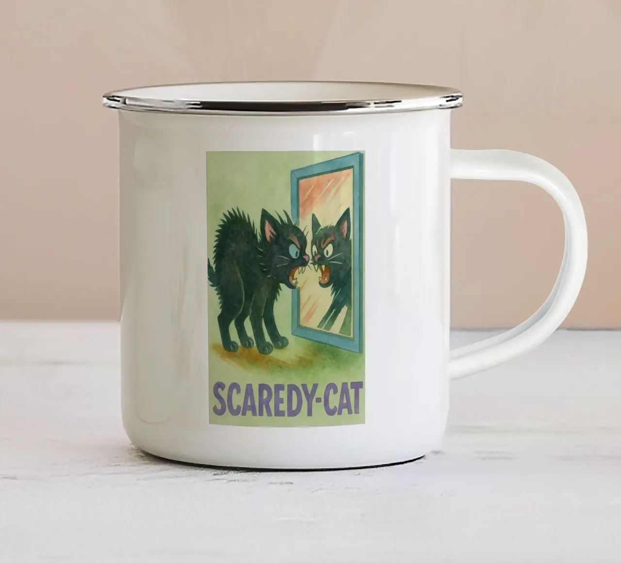 funny pizza cat tazza in smalto da wadasx