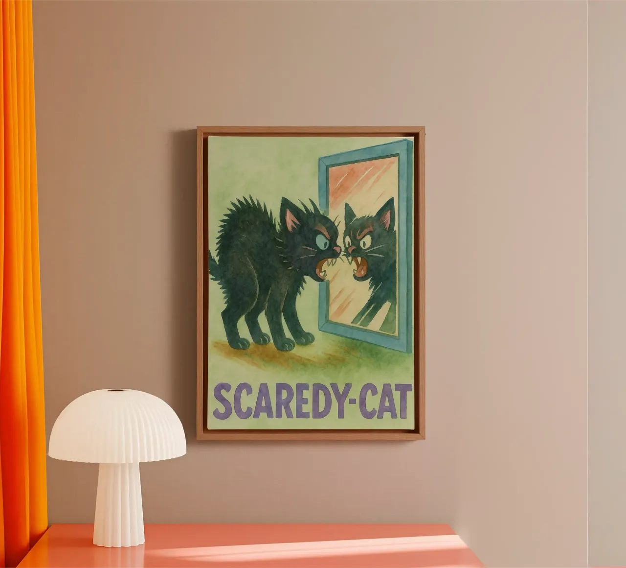 funny pizza cat tela con Cornice a cassetta da wadasx