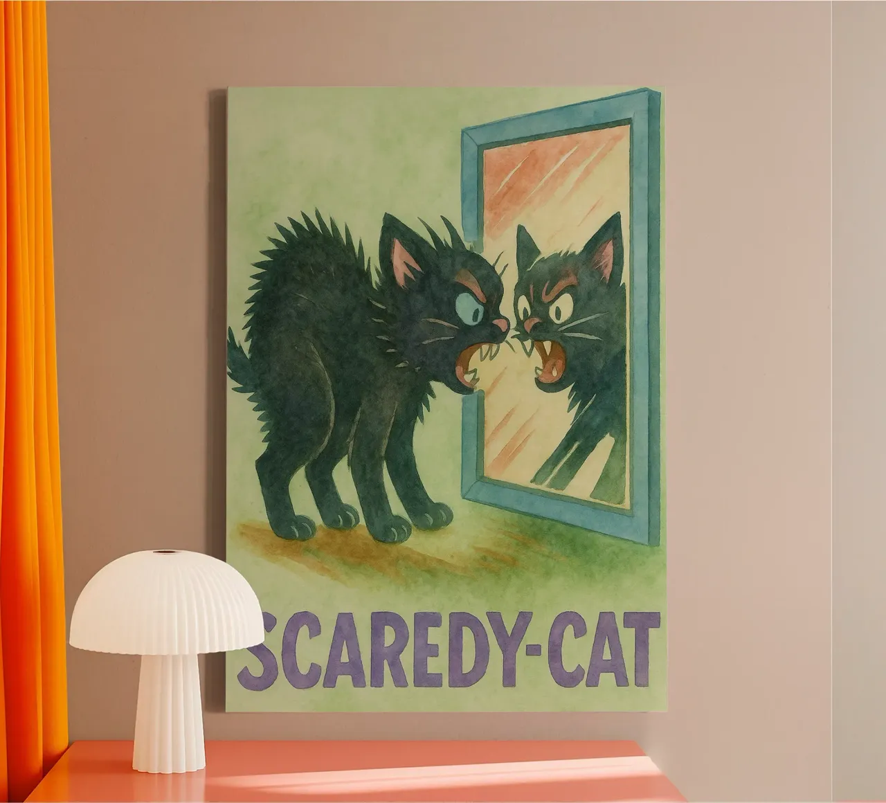 funny pizza cat tela con Cornice a cassetta da wadasx