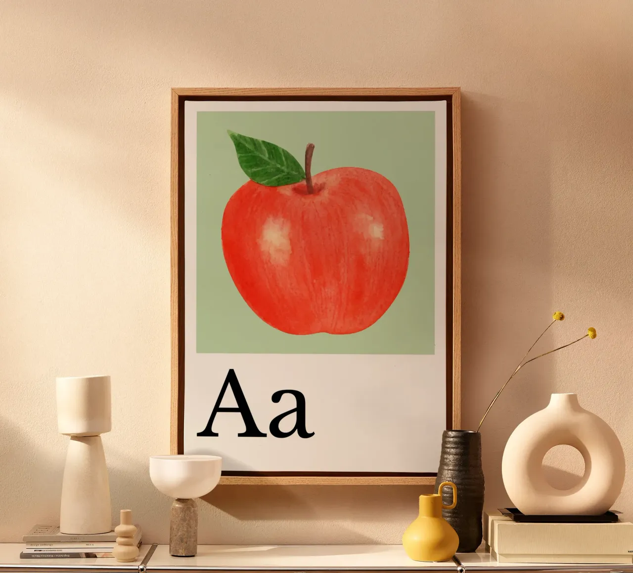 Buchstabe A - A wie Apfel tela con Cornice a cassetta da Grünkraftwerk