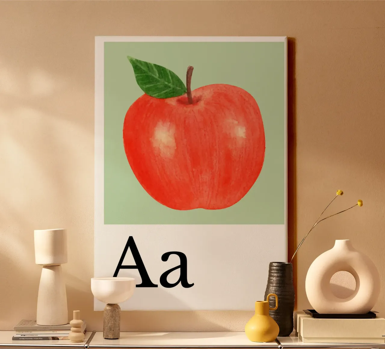Buchstabe A - A wie Apfel tela con Cornice a cassetta da Grünkraftwerk