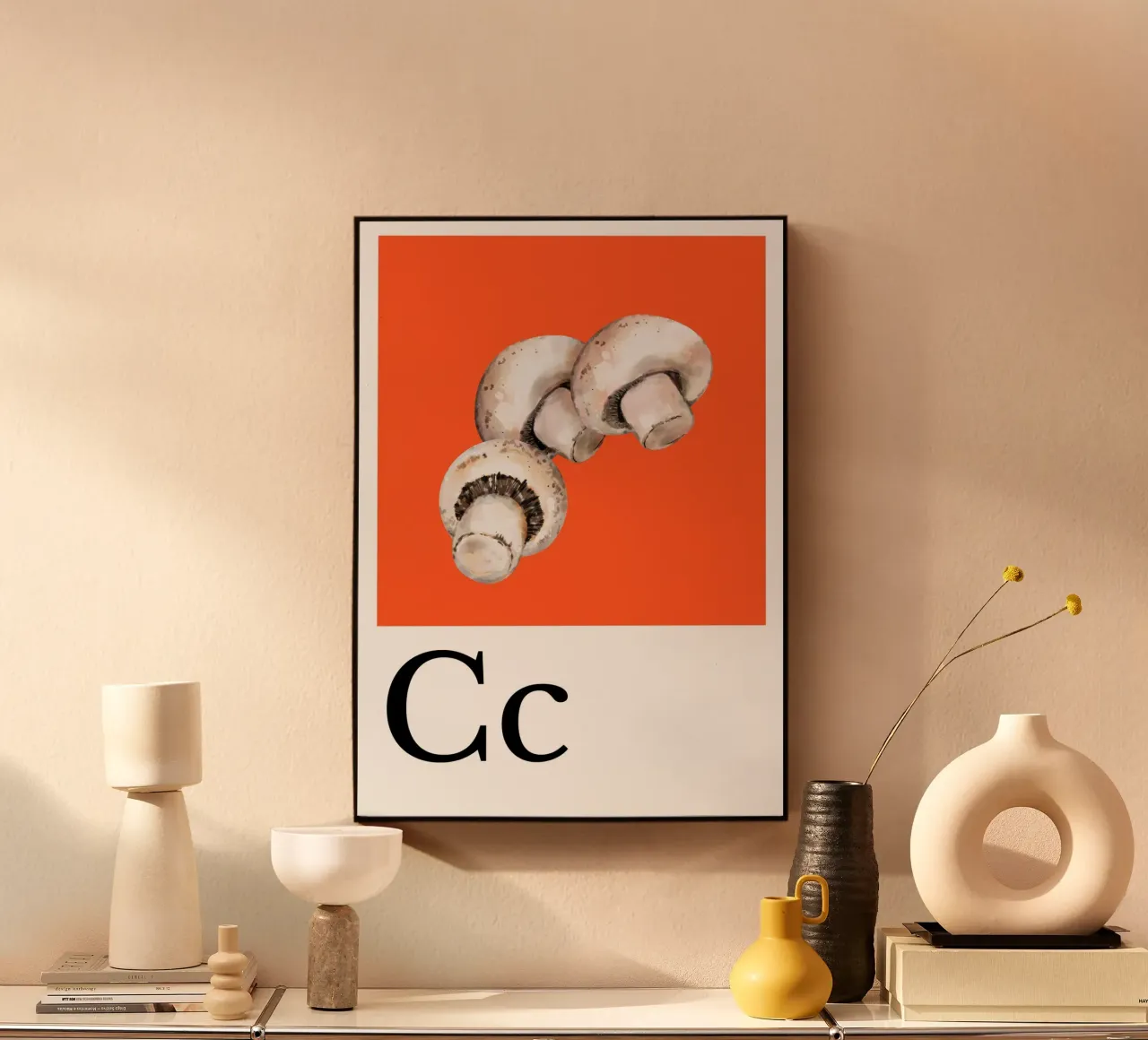 Buchstabe C - C wie Champignons plexiglass da Kleine Denker