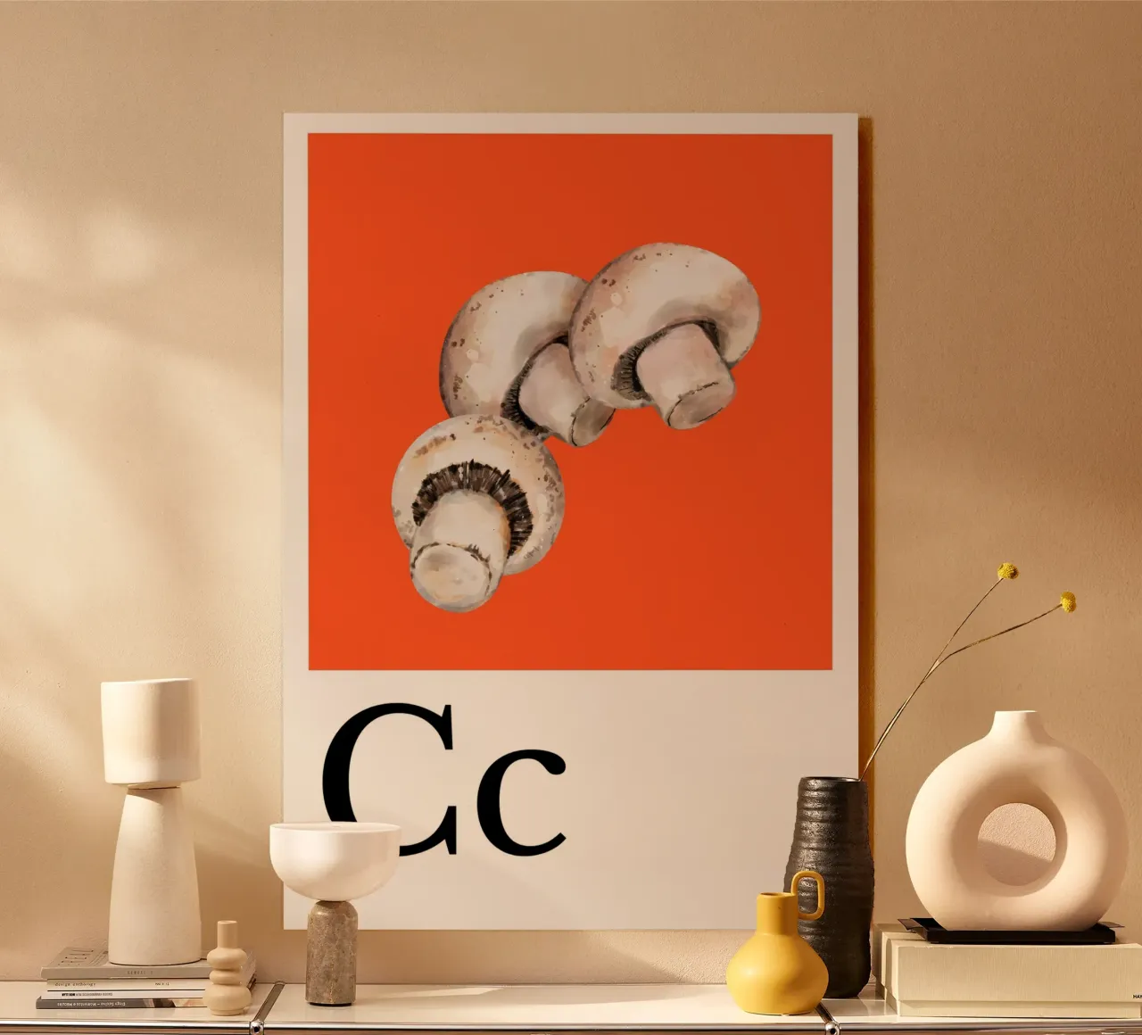 Buchstabe C - C wie Champignons plexiglass da Kleine Denker