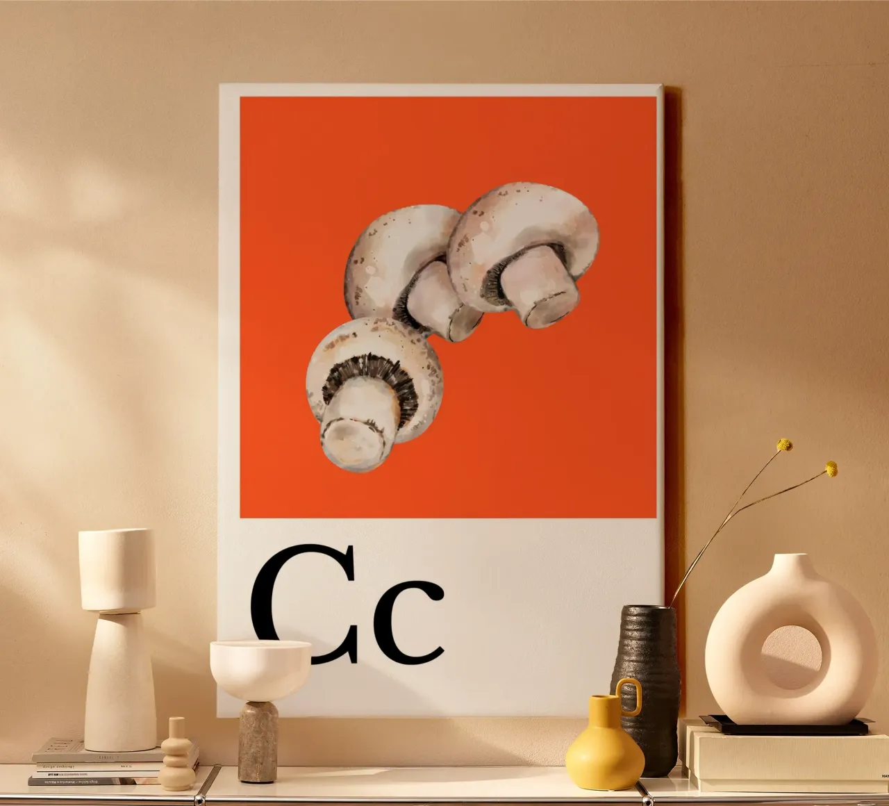 Buchstabe C - C wie Champignons tela con Cornice a cassetta da Grünkraftwerk