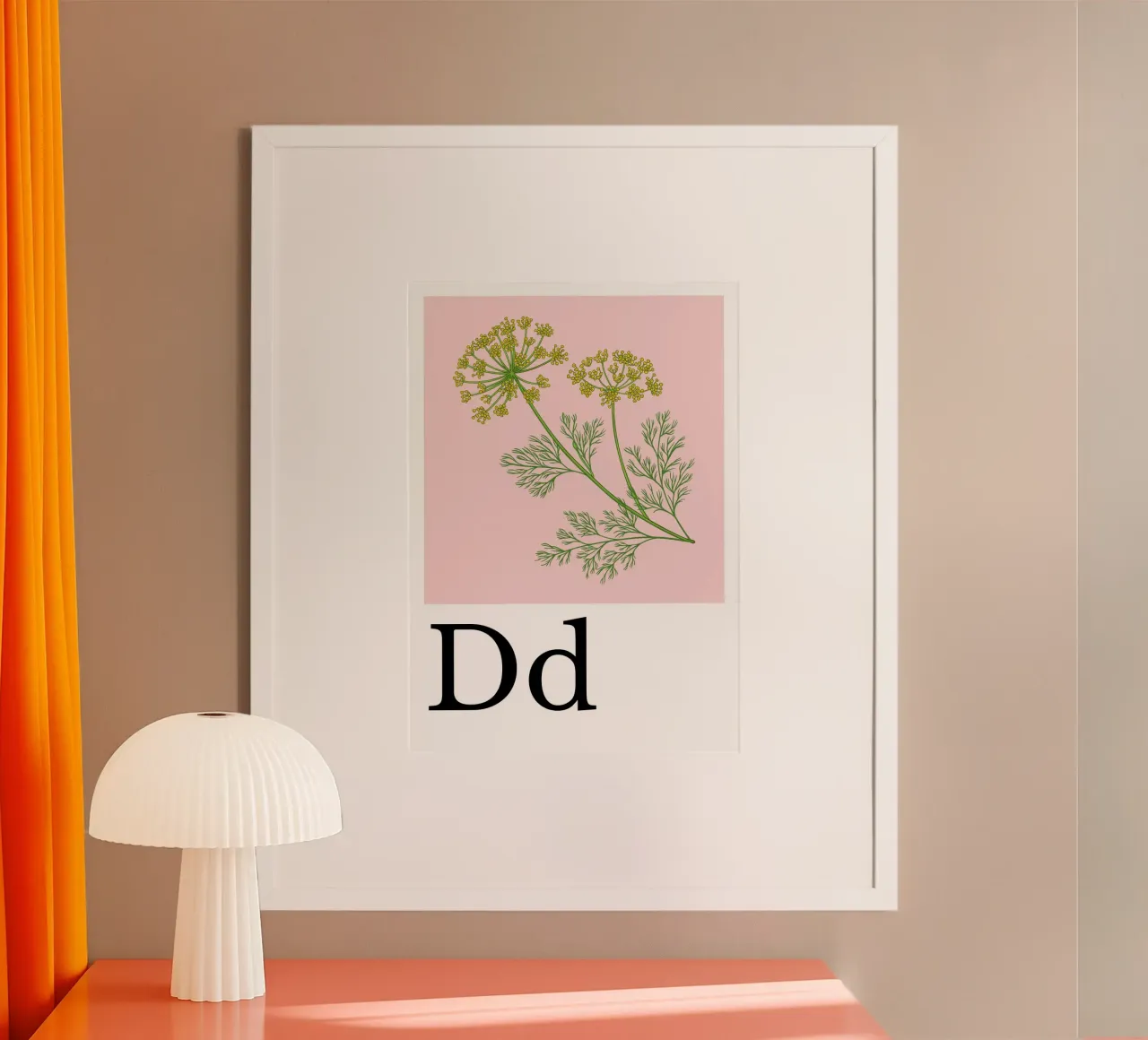 Buchstabe D - D wie Dill poster con telaio in alluminio da Grünkraftwerk