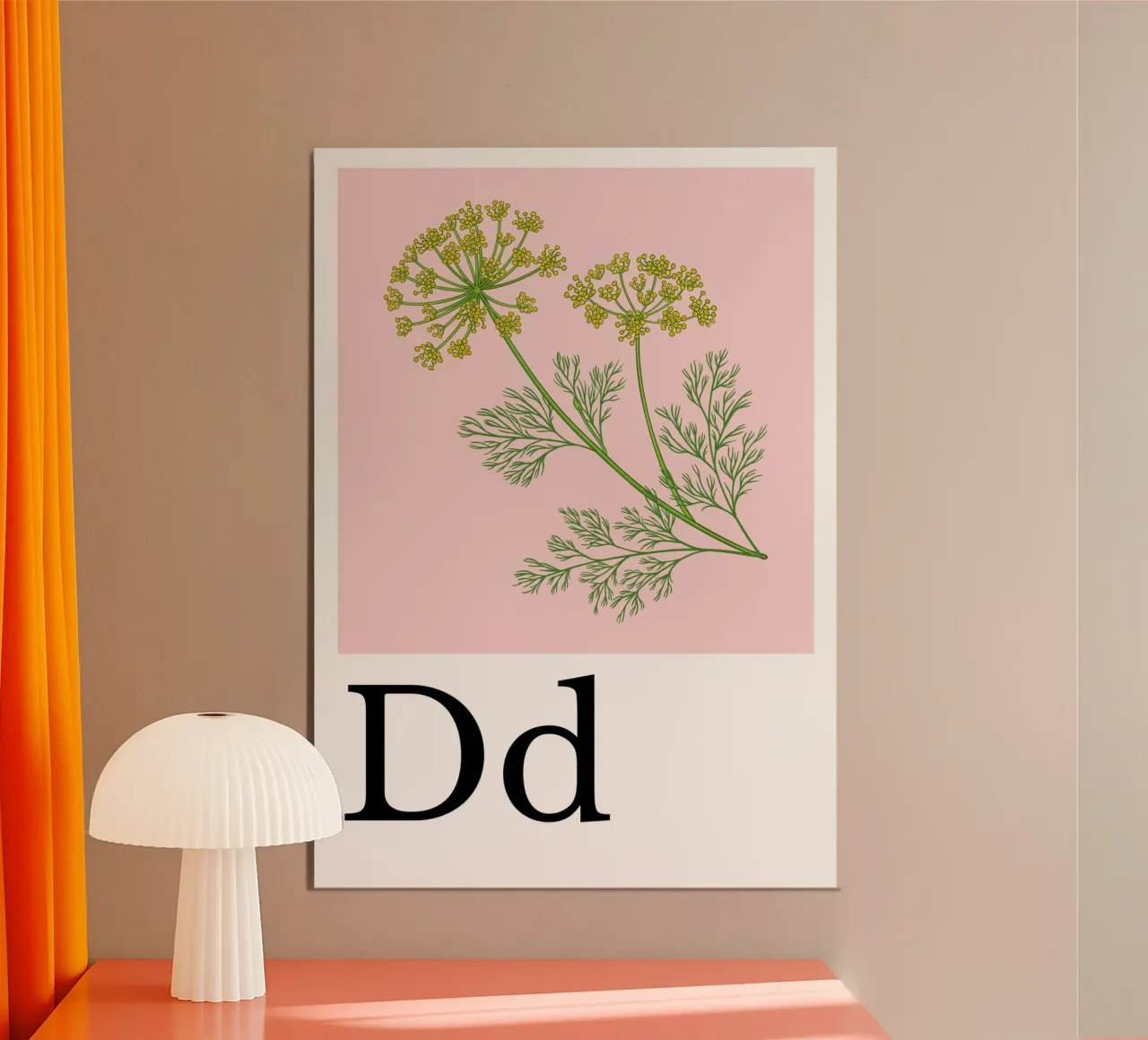 Buchstabe D - D wie Dill poster con telaio in alluminio da Grünkraftwerk